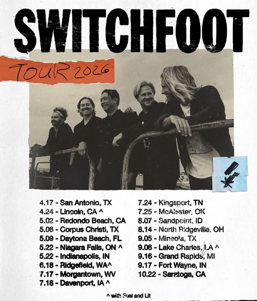 Switchfoot 2026 & 2027 tour poster
